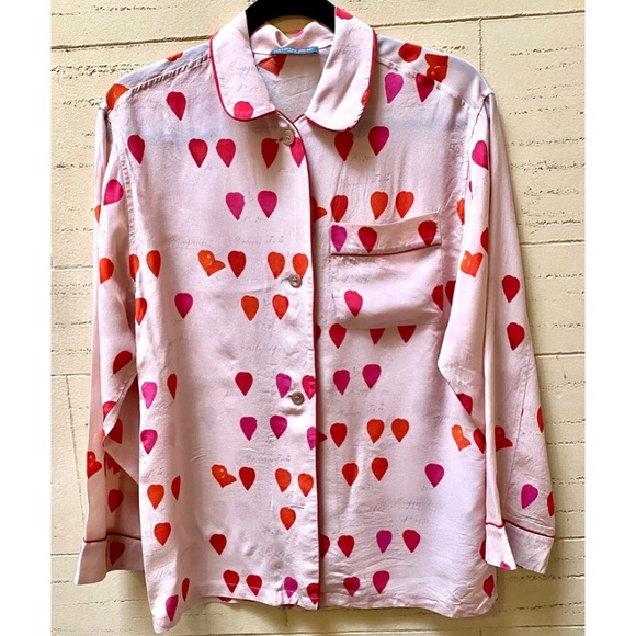 Alexander McQueen Pink Silk Petal Print Shirt - Picture 4 of 4
